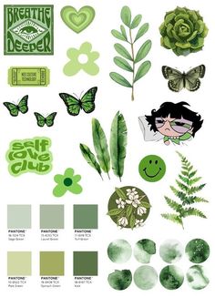 the green color scheme for an art project