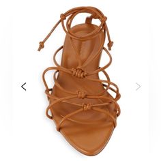 Boasting A Knotted Strappy Vamp, Vince's Kenna Sandals Are Crafted Of Rich Leather. This Flat Pair Is Enhanced With A Sleek Pointed Toe. Vince Sandals In Leather 0.25" / 10mm Flatform Heel Adjustable Ankle Ties Pointed Open Toe Manmade Outsole Lining: Leather Blue Leather Sandals, Toe Thong Sandals, Leather Gladiator Sandals, Ankle Wrap Sandals, Sandals Brown, Wrap Sandals, Leather Platform Sandals, Brown Leather Sandals, Leather Espadrilles