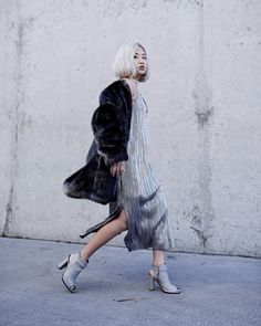 Party ready. ✨ @thegreylayers Holiday Outfit, 3 People, Real Fur, Last Chance, 12 12, Fashion Blog, Slip Dress