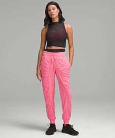 Easy, Comfortable, And Never Clingy, These Joggers Are In Our After-Practice Hall Of Fame. Designed For Casual. Classic Fit Is An Easy Fit That Floats Away From Your Body:full Length Intended To Sit At Ankle. Front Hand Pockets With Hidden Zipper Pocket And Card Sleeve. Waistband Drawcord Helps You Customize The Fit. | Dance Studio Mid-Rise Jogger Full Length Casual Nylon Bottoms By Lululemon, Lululemon Casual Nylon Bottoms, Lululemon Fitted Training Bottoms, Lululemon Nylon Bottoms For Training, Fit Dance, Front Hand, Card Sleeve, Tank Top Dress, Back Women