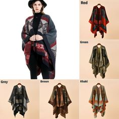 Lady Faux Cashmere Shawls Wraps Ponchos Oversized Cape Cardigan Hat Black Casual Please allow 2-4 cm discrepancy due to different measurement method. Due to monitor setting and photo shooting light,there may be slight color difference between the picture and the actual item. Thank you for your understanding. Main Color: red, khaki, blue, grey, wine red, brown Length: 160*135 cm/63*53 in Hat size: 56-58 cm/22-23 in Material: faux cashmere, acrylic fibres SKU: 245-A410 NN Oversized Winter Cape For Cold Weather, Oversized Winter Poncho For Cold Weather, Oversized Shawl For Winter, Oversized Shawl Winter Outerwear, Oversized Shawl Outerwear For Winter, Oversized Winter Poncho, Oversized Winter Cape Shawl, One Size Winter Cape, Winter Poncho In One Size Cape Style