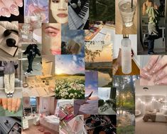 a collage of images with different things in them including shoes, nail polish and perfume bottles