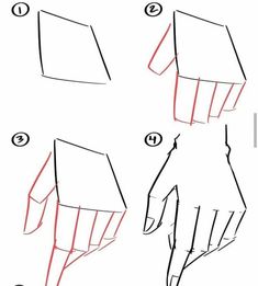 how to draw hands with different angles and shapes for each hand, from the top view