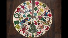 a christmas tree skirt made out of fabric