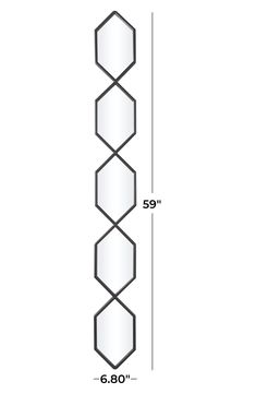 a drawing of the side of a wall with three hexagonals