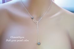 Infinity necklace Bridesmaid gift Bridal necklace by Element4you Elegant Infinity Necklace For Party, Elegant Silver Lariat Necklace As Gift, Adjustable Infinity Necklace For Wedding, Elegant Personalized Lariat Necklace For Gift, Elegant Lariat Necklace With Adjustable Chain For Mother's Day, Silver Lariat Necklace, Necklace Infinity, Bead Charms Diy, Y Necklace