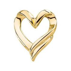 14KT Yellow Gold Heart Slide Pendant Puffed Heart, Heart Chain, Gold Heart, Gold Charm, Heart Of Gold, Designer Jewelry, Heart Charm, Jewelry Gift, Pendant Jewelry