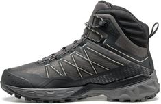 the north face men's hedgehog hiker boot is shown in black and grey