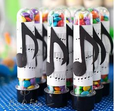 musical note candy tubes with music notes on them