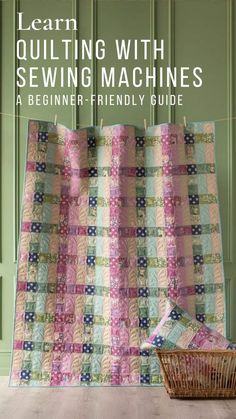 the cover of learn quilting with sewing machines