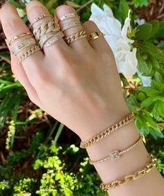 Nina Segal Jewelry on Instagram: “Chain links & baguettes!✨⛓💎 . . #finejewelry #bracelets #rings #baguettediamonds #chainlink #lovewhatyouwear #peaceandlove…” Jewerly Ring, Chain Links, Pink Nails, Insta Fashion, Gel Nails