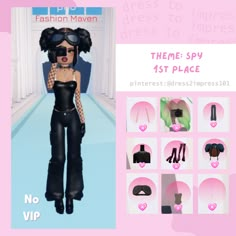 Dress to Impress Roblox Game - Spy Theme - No VIP - first place Spy Clothes, Roblox Dress To Impress Outfits Theme Secret Agent, Spy Outfit Dress To Impress, Spy Dti Outfit, Dress To Impress Spy Theme, Dress To Impress Outfits No Vip Theme, Secret Agent Dress To Impress, Spy Dress To Impress, Dress To Impress Theme Kawaii No Vip