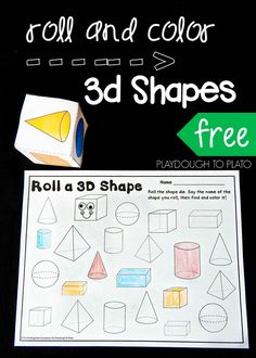 3d Shapes Kindergarten, Shape Activities Kindergarten, 3d Shapes Activities, Shapes Worksheet Kindergarten, Shape Activities, Shapes Kindergarten, Math Games For Kids, Shapes Preschool, Shapes Worksheets