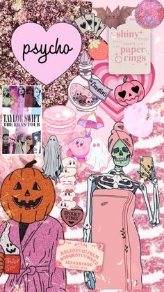 a collage of halloween related items with the words psycha