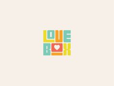 the love book logo is shown in multicolored letters with a heart on it