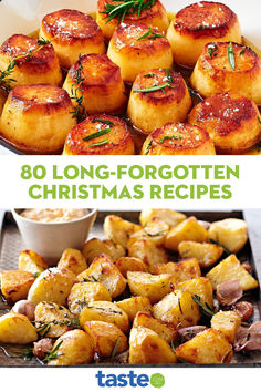 christmas food is shown with the words, 80 long - forgotten christmas recipes