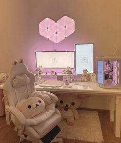 kitty pc / credits: @petcat on twitter Cyberpunk Room, Games Room Inspiration, Cloud Theme, Gaming Space, Cozy Interior Design, Video Game Room Design, Aesthetic Room Ideas, Gaming Room Setup, Cute Room Ideas