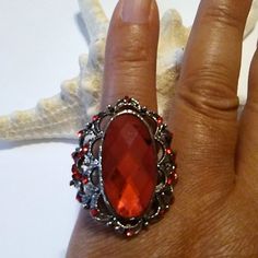 This Is A Lightweight Adjustable Ring From Jewelry Store Closing Sale New Without Tags. Smoke Free And Animal Free Home. Bundle Up 2 Or More Items For Better Discounts. No Trades. Reasonable Offers Accepted. Adjustable Red Metal Rings, Vintage Adjustable Red Ruby Ring, Adjustable Vintage Ruby Ring, Elegant Red Metal Rings, Red Nickel Free Rings, Red Crystal Party Ring, Nickel-free Red Rings, Red Metal Ring Jewelry For Anniversary, Adjustable Red Crystal Promise Ring