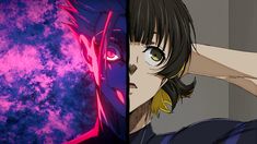 two anime characters with different colored eyes