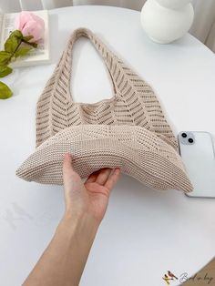 BirdinBag - Stylish Crochet Mesh Beach Tote: Ideal for Women & Girls Trendy Knitted Beach Bag, Trendy Knitted Shoulder Bag For Beach, Beige Knitted Beach Shoulder Bag, Beige Knitted Shoulder Bag For Beach, Beach Crochet Hobo Bag In Beige, Beige Crochet Hobo Bag For Beach, Tote Beach Bag, Stylish Crochet, Inch Bag