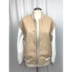 Blank Nyc Two Tone Bomber Jacket Size Small Brand New With Tags- Excellent Condition! Lined Nice Soft Vegan Leather Retail $128 Fall Beige Outerwear For College, Beige Winter Outerwear For College, Trendy Cream Outerwear For Streetwear, Fall Cream Outerwear For College, Cream Fall Outerwear For College, Cream Outerwear For College In Fall, Trendy Cream Outerwear For Everyday, White Windbreaker With Double-lined Hood For Fall, Beige Casual Varsity Jacket For Fall