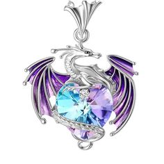 Thanks For Stopping By! While You're Here Please Take A Look At The Other Items In My Shop. Bundle And Save! About This Item: 1" Dragon Pendant On Purple / Blue Heart Silver Tone Necklace With Crystals On Adjustable 18-20" Silver Tone Chain Thank You For Looking! Condition: New With Tags Dragon Heart, Silver Dragon Necklace, Cute Dragon, Purple Gems, Dragon Necklace, Heart Shaped Necklace, Dragon Jewelry, Gem Necklace, Dragon Pendant