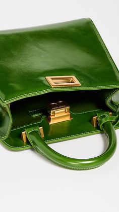 Brandon Blackwood Jasmine Bag | Shopbop Green Leather Shoulder Bag With Turn-lock Closure, Gold Satchel With Turn-lock Closure, Gold Satchel Bag With Turn-lock Closure, Luxury Top Handle Bags With Metal Hardware For Everyday, Luxury Everyday Bags With Top Handle And Metal Hardware, Office Satchel With Top Handle And Brass Hardware, High-end Satchel With Turn-lock Closure, High-end Top Handle Bag With Turn-lock Closure, Everyday Luxury Satchel Bag With Turn-lock Closure