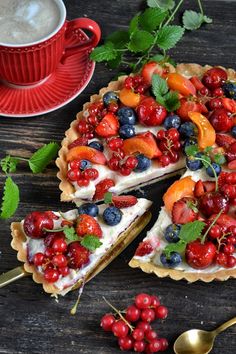 there is a pie with berries on it