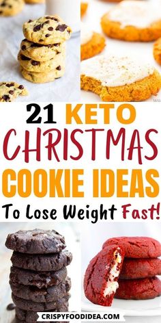 Christmas Cookie Ideas, Low Carb Holiday, Keto Cookie Recipes, Desserts Keto