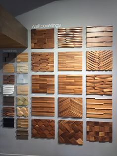 the wall coverings are made out of wood planks and have different patterns on them