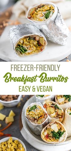 freezer - friendly breakfast burritos easy and vegan are the perfect way to start your day