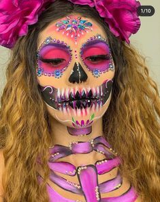 Mexican Makeup, Dance Makeup, Halloween Eye Makeup, Halloween Makeup Inspiration, Halloween Eyes, Scary Makeup