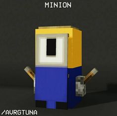 an image of a minecraft minion holding two swords