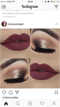 Burgundy Eye Makeup Soft Glam, Bridal Makeup Maroon Lips, Makeup To Wear With Burgundy Dress, November Wedding Makeup Brides, Fall Wedding Eye Makeup, Bridal Makeup Burgundy Lips, Make Up For Champagne Dress Eye Makeup, Fall Bride Makeup Green Eyes, 50th Birthday Makeup Ideas