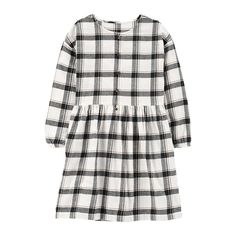 Add a touch of sweetness to her fall weather wardrobe with this adorable plaid girls' flannel dress from Carter's. Add a touch of sweetness to her fall weather wardrobe with this adorable plaid girls' flannel dress from Carter's. Crewneck Buttons down front Long sleeve Cinched waist Allover plaid print Flannel constructionFABRIC & CARE Cotton Machine wash Imported Size: 4. Color: Black White Plaid. Gender: female. Age Group: kids. Material: Cotton Blend. Carters Size Chart, Girls Flannel, Flannel Dress, Toddler Girl Dresses, Plaid Dress, Girls Long Sleeve, White Plaid, Toddler Girl, A Line Dress