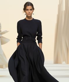 "ISAURE" 2 PIECES SET – Madame William M. Rok Outfit, Elegant Style Women, Crepe Skirt, Black Dresses Classy, Fancy Frocks, Crepe Top, Style Women, Silk Crepe, Womens Casual Outfits