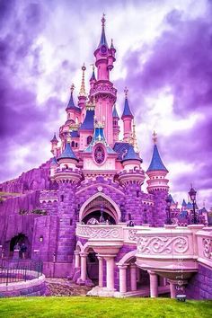 the castle is pink and purple in color