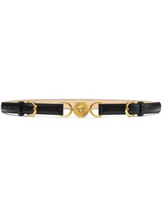 black calf leather Medusa plaque detail gold-tone hardware buckle fastening punched holes adjustable fit Bag Prada, Versace Gold, Versace Accessories, Versace Belt, Dolce E Gabbana, Classic Fashion, Watch Design, Belts For Women, Valentino Garavani