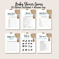 baby shower games with animals and flowers