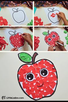 paper plate apple craft for kids to make