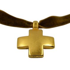 Gold-Plated Velvet Cross Necklace Adjustable Gold Spiritual Cross Necklace, Adjustable Gold Cross Pendant Necklace, Spiritual Gold Necklace With Adjustable Cord, Catholic Cross Necklace, The Velvet Rope, Velvet Rope, Catholic Cross, Catholic Necklace, Virgin Mary Necklace