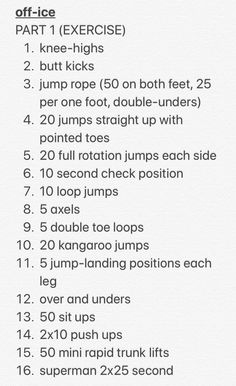 an exercise plan with instructions on how to use it