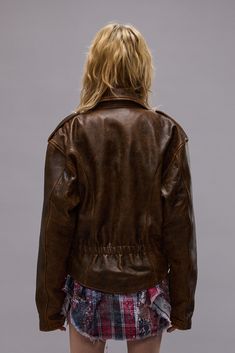 EXAGGERATED SHOULDER MOTORCYCLE JACKET - BROWN LEATHER - R13 Dope Jackets, Jacket Details, Classic Motorcycle, Harness Boots, Fall Winter 2024, Classic Motorcycles, 2024 Fashion, Winter 2024, Sweater Pants