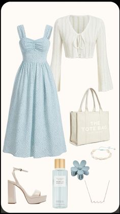 Cute sping dress Different Styles Of Skirts, Classy Teen Outfits, Dress For College Casual, Blue Modest Outfit, Christian Church Outfits, Cute Summer Chruch Dresses, Modesty Fashion Christian, Blue Cottagecore Dress For Spring, Spring Ruffle Dress In Coquette Style