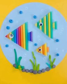 an image of fish made out of construction paper