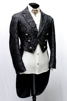 Masquerade Outfit Ideas, Masquerade Outfit, Royal Clothes, Fancy Suit, Formal Jacket, Grey Design, Monte Cristo, Satin Noir, Prom Suits