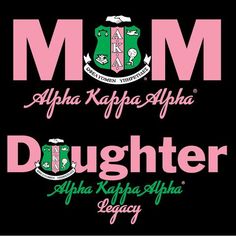 two different types of letters that say mom, daughter and daughter in pink on black