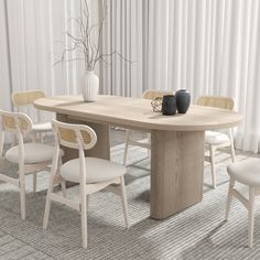 The Oval Extendable Dining Table is both stylish and functional. Featuring a washed white color scheme, the dining table comfortably seats 6 people and extends smoothly for larger gatherings. Perfect for rustic dining rooms or spacious kitchens. This Japandi Dining Chair combines wood with faux leather upholstery and rattan accents, referencing the traditional in modern nuance. It has a sturdy ash wood frame that imparts strength to the curved design at the back, lending elegance and more support. Japandi style Extendable for 6-8 people Premium MDF tabletop, a durable, eco-friendly high density engineered wood ensures quality Solid wood base Fluted texture base Oval tabletop Japandi style with rattan accents Ash wood frame Faux leather upholstery Curved back for comfort Versatile use in va Rustic Dining Rooms, Oval Extendable Dining Table, Whitewash Dining Table, Japandi Dining, Rattan Accents, Stemware Storage, Loveseat Living Room, Rustic Dining Room, 4 Dining Chairs