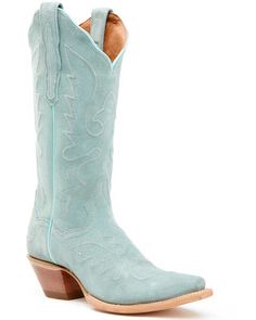 Dan Post Women's Suede Western Boots - Snip Toe Blue Cowgirl Boots, Women Boots Outfit, Suede Western Boots, Blue Cowboy Boots, Women's Cowboy Boots, Womens Cowgirl Boots, Boot Barn, Dan Post, Blue Boots