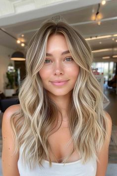 Light Money Piece Hair, Wedding Hair Color Blonde, Fall Hair For Natural Blondes, Color With Partial Highlight, Reverse Highlights Blondes, Partial High And Low Lights, Burnett Blonde Hair, Brown With Lots Of Blonde Highlights, Hair Blonde Highlights 2024